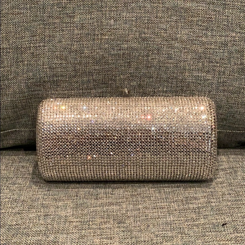 Austrian Crystal Silver Evening Clutch NWT